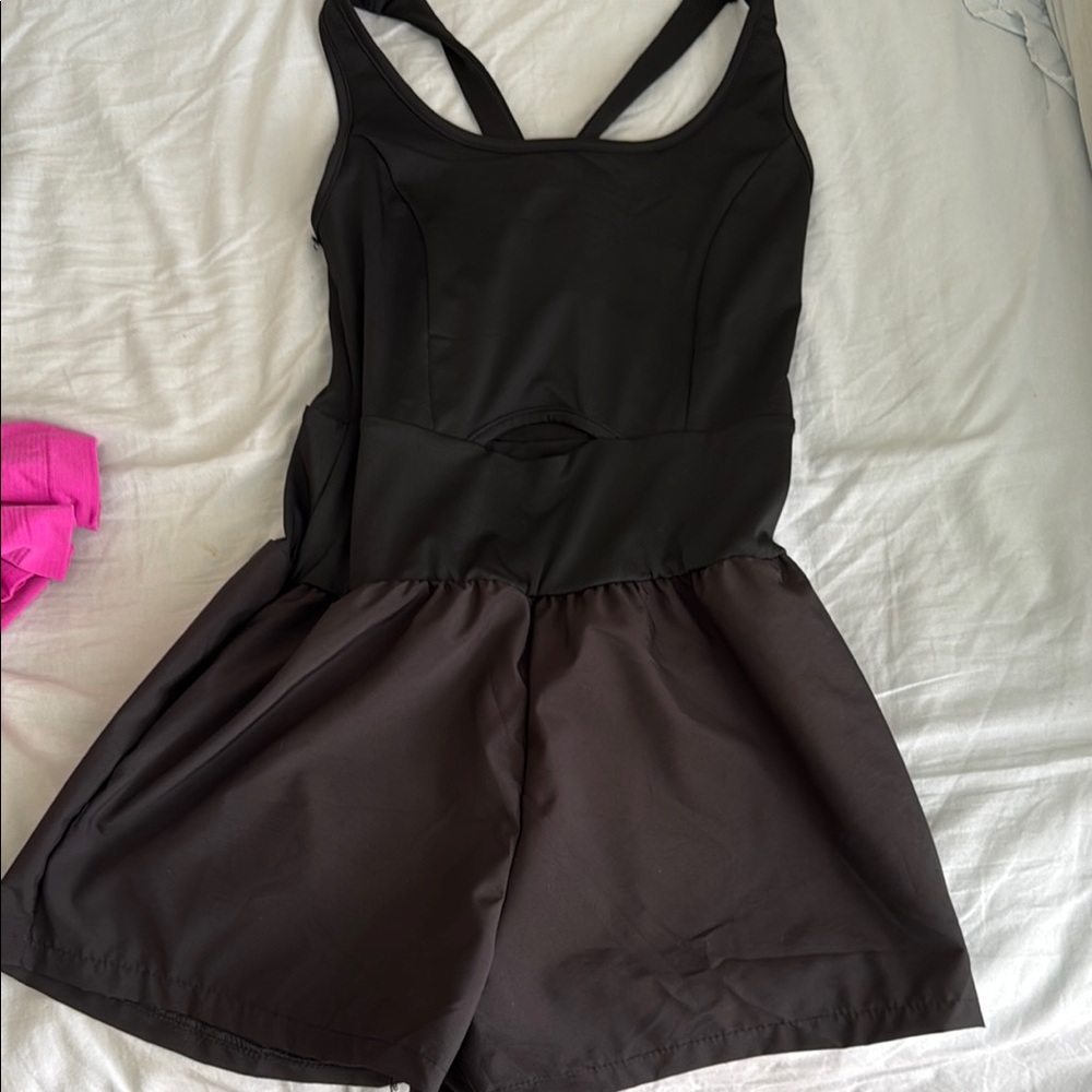 SHEIN Black Bodysuit with Racerback Straps